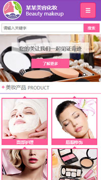 某某化妆品公司 logo居中网站设计